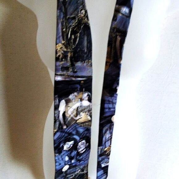 TIE 100% SILK  AUTHENTIC "SINGIN IN THE RAIN"   Made in USA 1980's VINTAGE - Picture 6 of 10